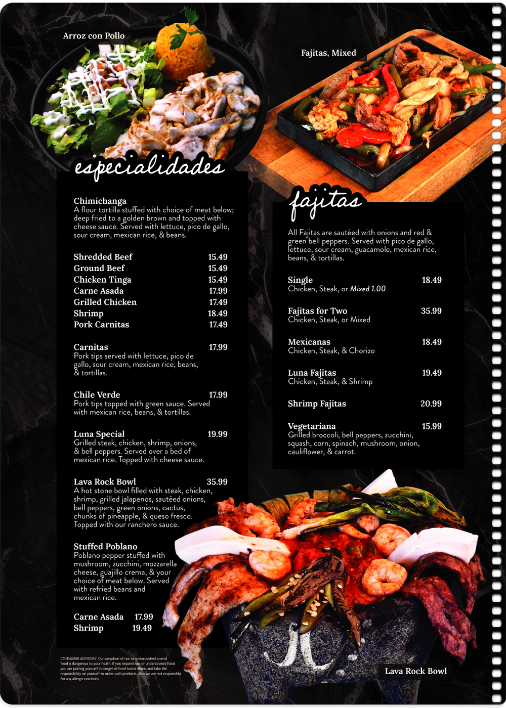 Menu-Luna | Modern Mexican